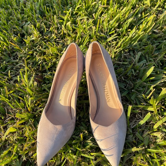 STUART WEITZMAN Queen 110mm Nude Suede Pumps 7.5 - Picture 7 of 12